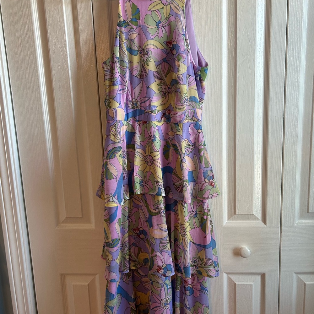 Tahari Lavender Floral Dress